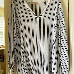Michael Kors Navy and White Striped Blouse
